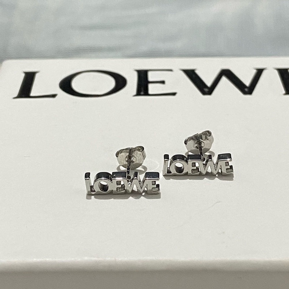 Loewe Silver 3d Letter Stud Earrings
